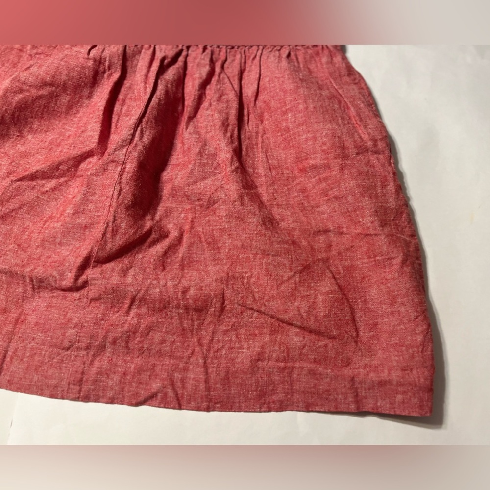 Ann Taylor Loft Womens Red Linen Blend A-Line Skirt Medium Elastic Waist - Picture 8 of 10